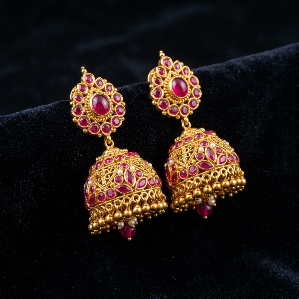 Gold earrings
